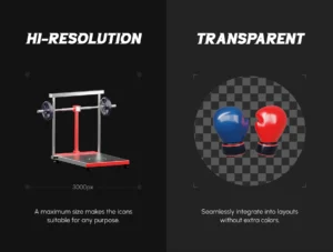 3D Fitness and Exercise Icons