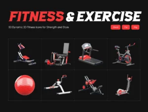 3D Fitness and Exercise Icons