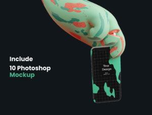 3D Halloween hands mockup