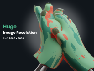 3D Halloween hands mockup