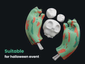 3D Halloween hands mockup