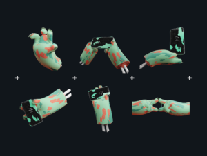 3D Halloween hands mockup