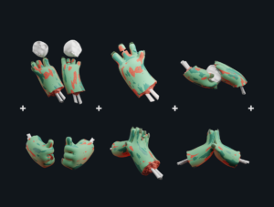 3D Halloween hands mockup