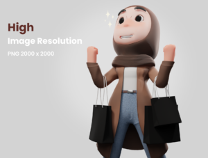 3D Hijab Illustration