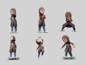 3D Hijab Illustration