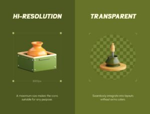 3D Pottery Icon Collection