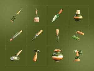 3D Pottery Icon Collection