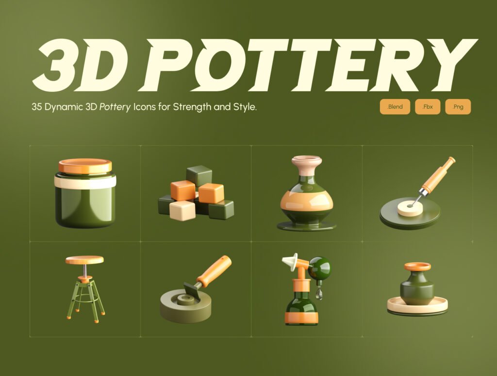3D Pottery Icon Collection