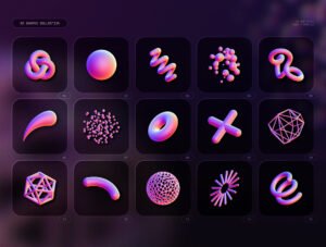 3D Shapes collection – 90 abstract renders