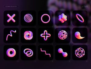 3D Shapes collection – 90 abstract renders