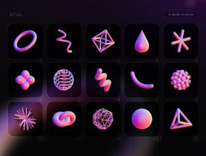 3D Shapes collection – 90 abstract renders