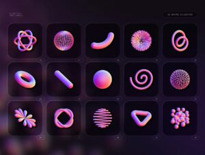 3D Shapes collection – 90 abstract renders