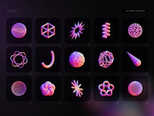 3D Shapes collection – 90 abstract renders