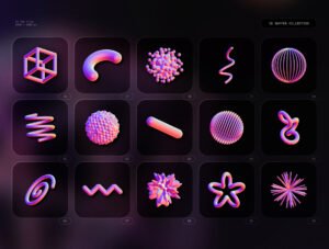 3D Shapes collection – 90 abstract renders