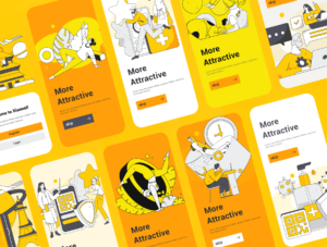 41 line flat vector illustrations
