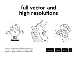 450 Zoodle Hand Drawn Illustrations