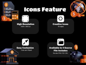 3D Financial Icon Pack – Premium Finance Assets