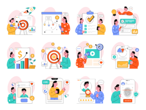 50 Business Activities Illustrations