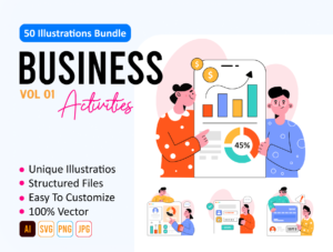 50 Business Activities Illustrations
