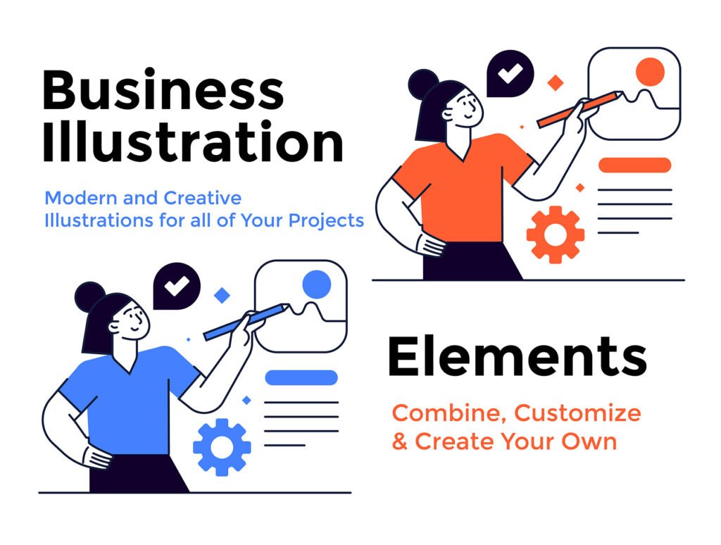50 Digital Business Activities Illustrations