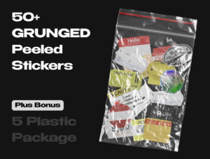 50+ GRUNGED Peeled Stickers