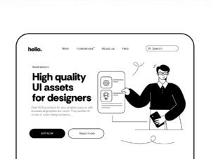 60 Modern Flat Line Illustrations for SaaS, UI & Startups