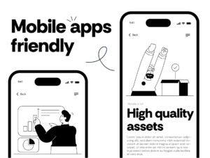 60 Modern Flat Line Illustrations for SaaS, UI & Startups