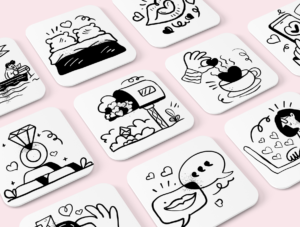 60 Valentine Love Fintech Illustrations