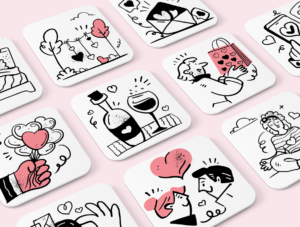 60 Valentine Love Fintech Illustrations