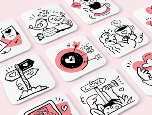60 Valentine Love Fintech Illustrations