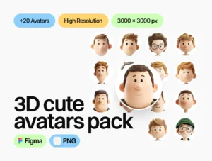 3D Cute Avatars Pack – Adorable 3D Characters for Apps & Websites
