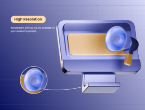 Business Dashboard 3D Icon – Premium SaaS Asset
