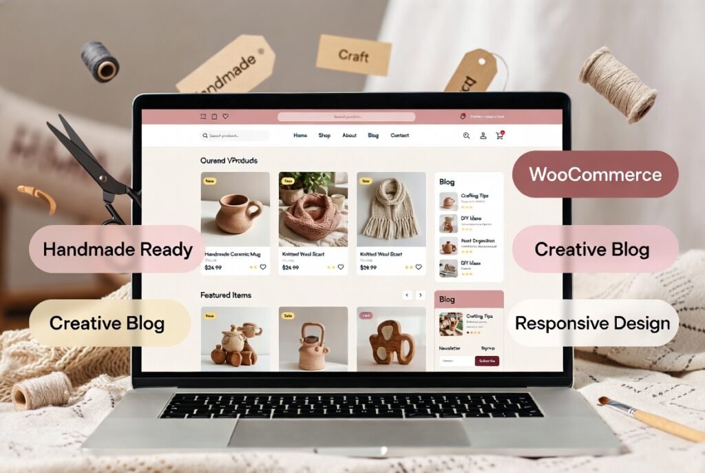 Handmade Shop – Handicraft Blog & Store Creative WordPress Theme (WooCommerce Ready)