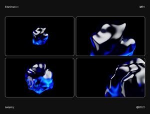 8 Chrome Bloom 3D Animation - 2K Resolution