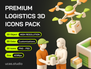 3D Logistics Icon Set – Premium Shipping & Delivery 3D Icons for Apps & Websites