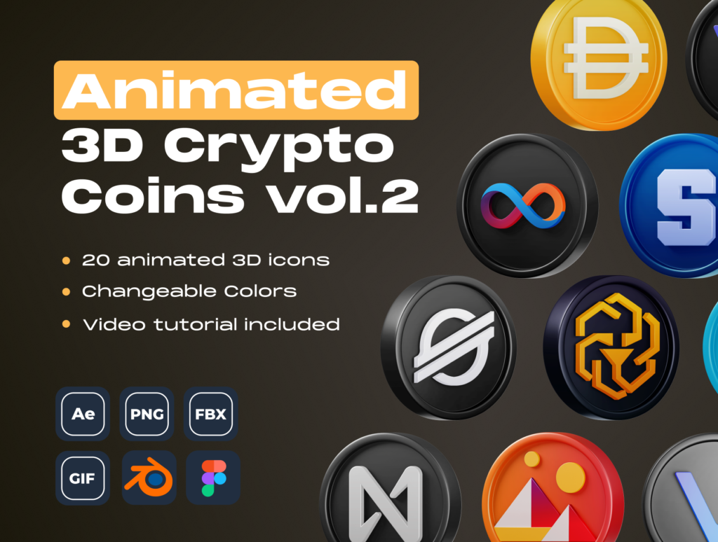 Animated Crypto Coins vol.2
