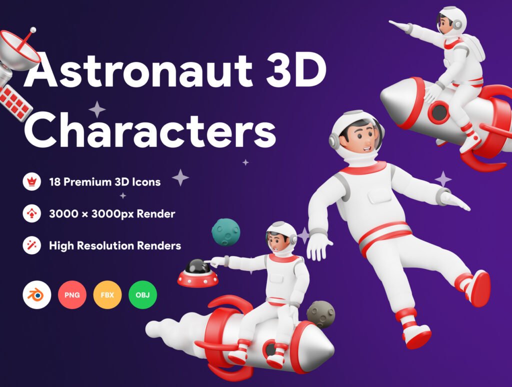 Astronaut 3D Character Illustration