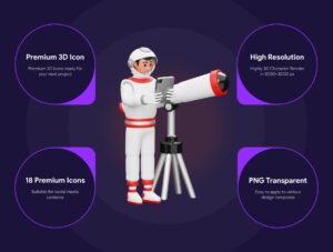 Astronaut 3D Character Illustration