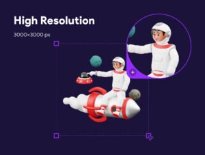 Astronaut 3D Character Illustration