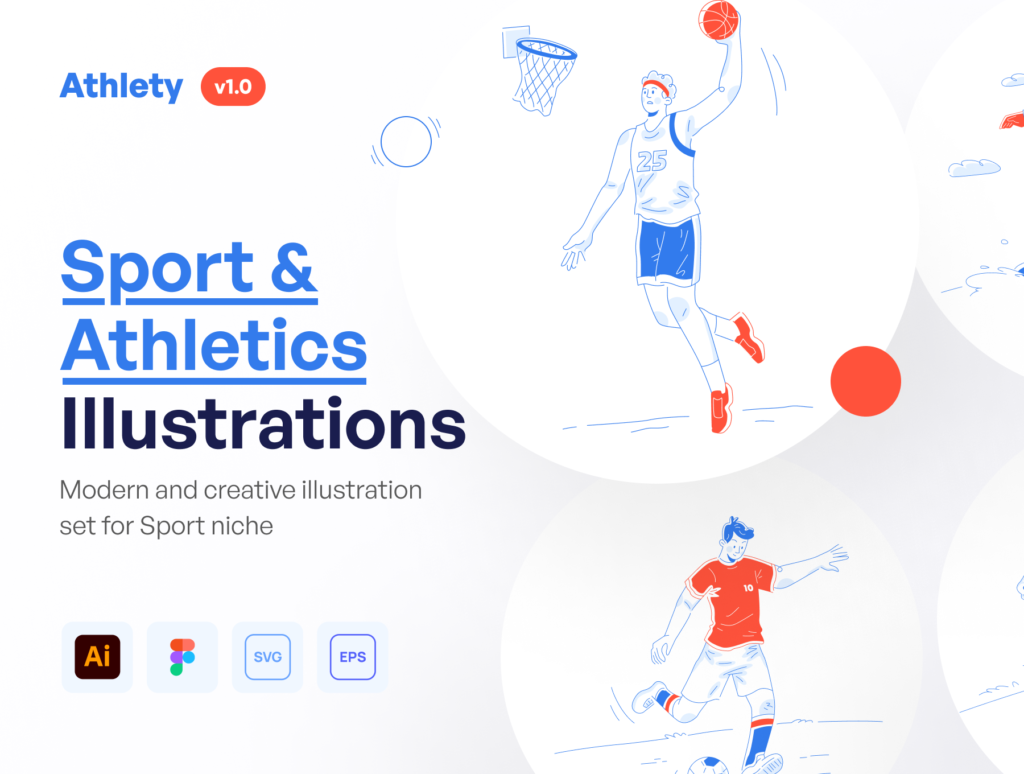 Athlety - Sport & Athlety Illustration Set
