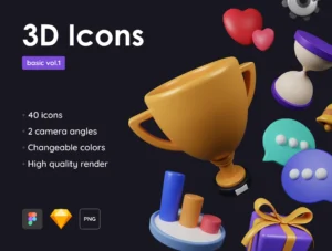 Basic Pack - Customizable 3D Icons