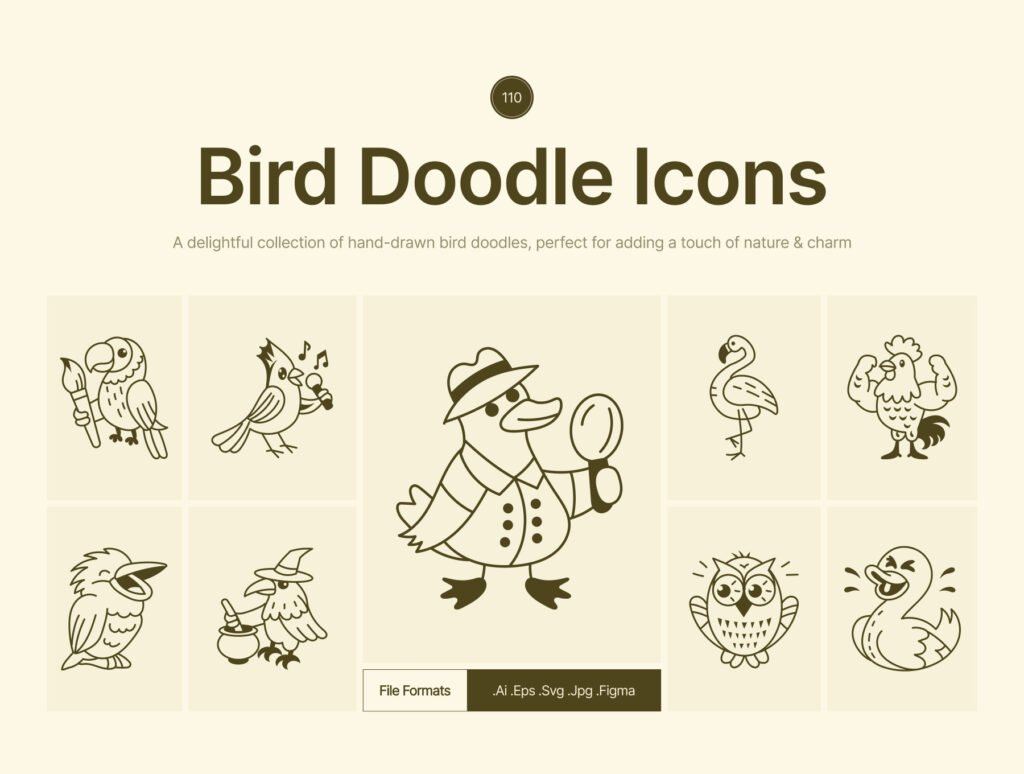 Bird Doodle Art Set
