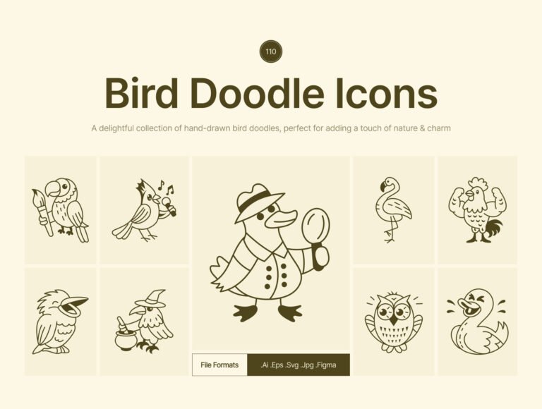 Bird Doodle Art Set