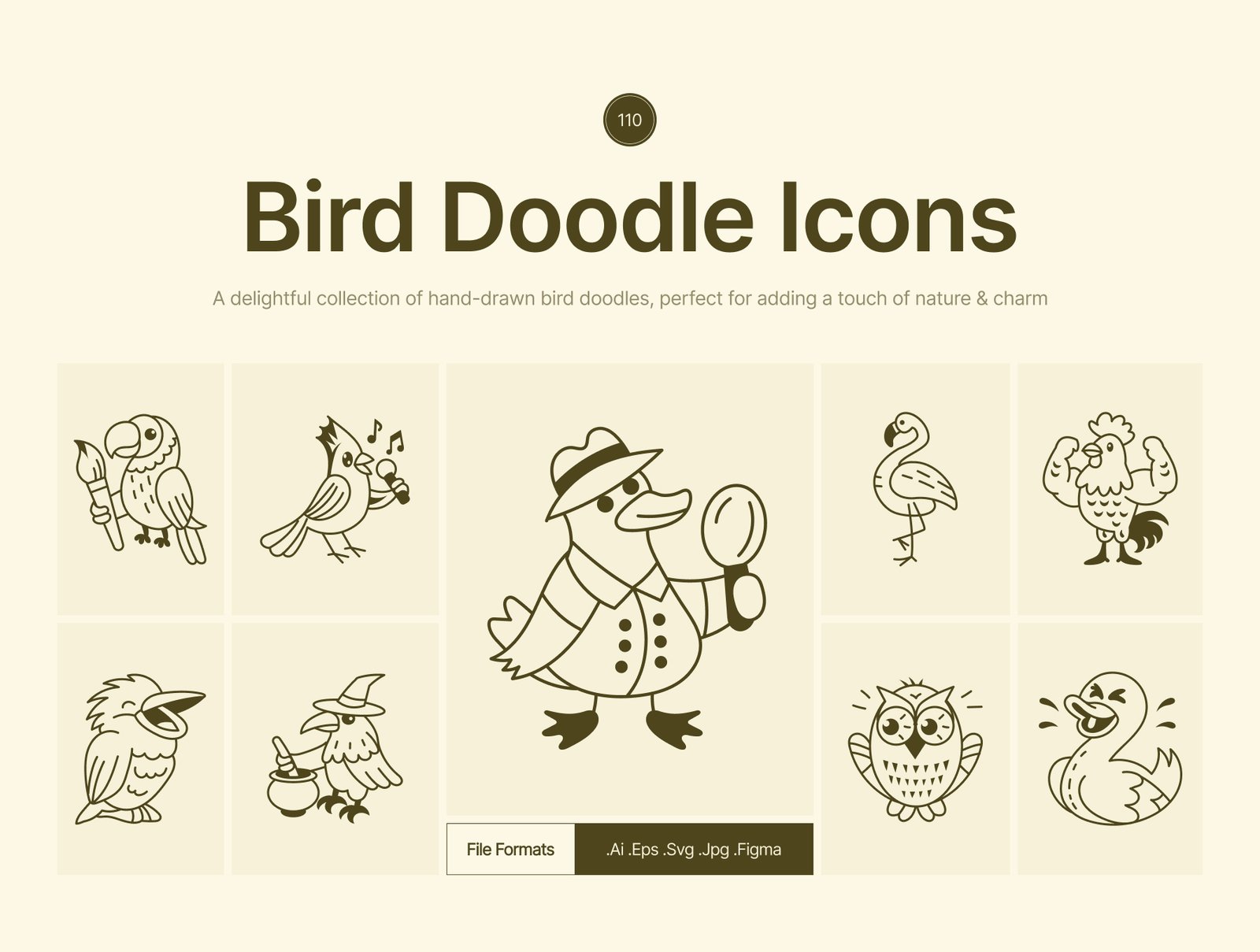 Bird Doodle Art Set