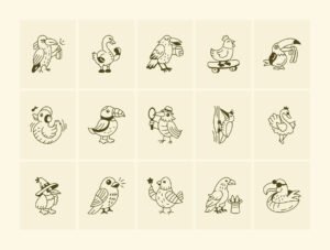 Bird Doodle Art Set