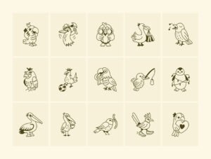 Bird Doodle Art Set