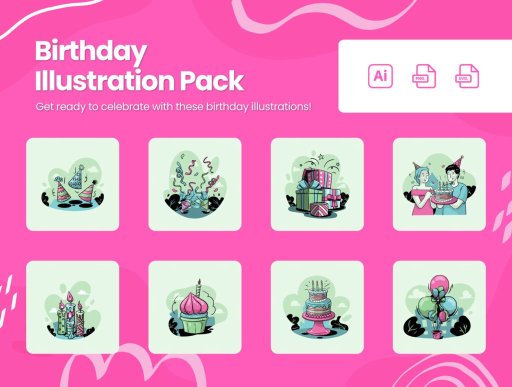 Birthday Illustration Pack