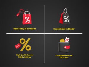 Black Friday 3D Icon Illustrations