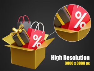 Black Friday 3D Icon Illustrations