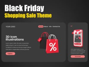 Black Friday 3D Icon Illustrations
